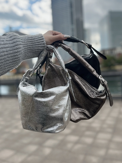 metallic one handle bag