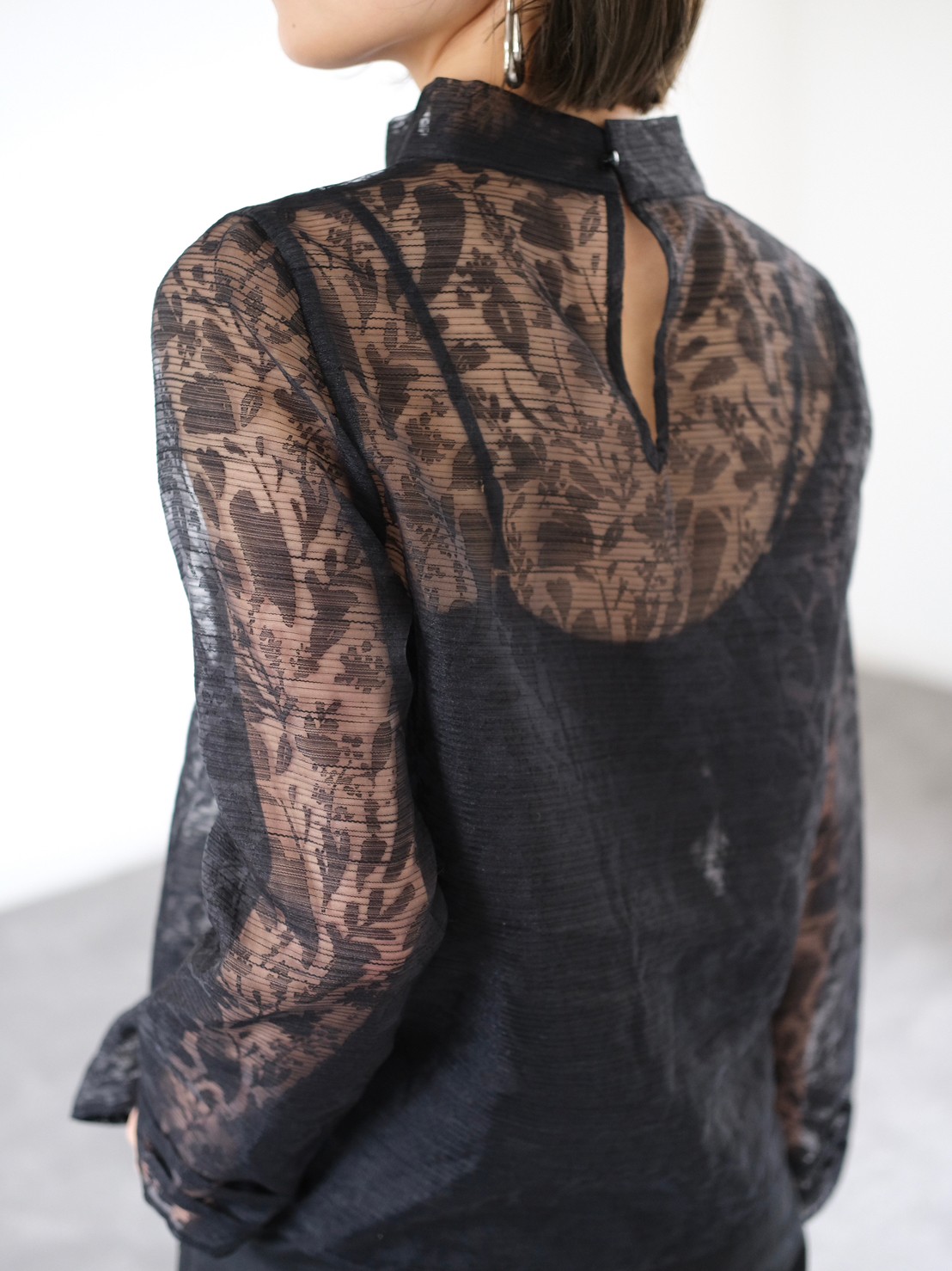 I_am sheer jacquard blouse