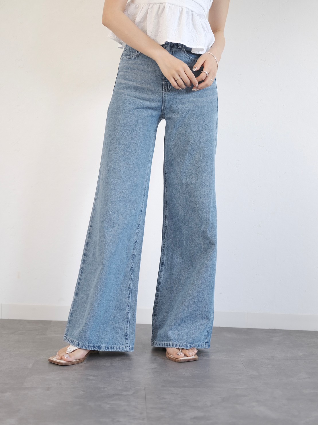 wide flare denim