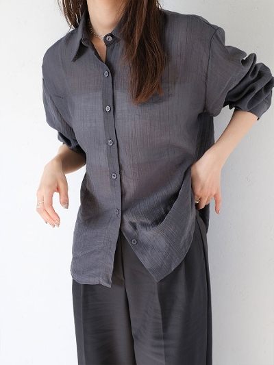 wrinkle sheer shirt