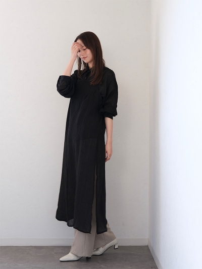 wrinkle sheer cami onepiece