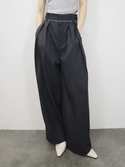 twill double tuck slacks