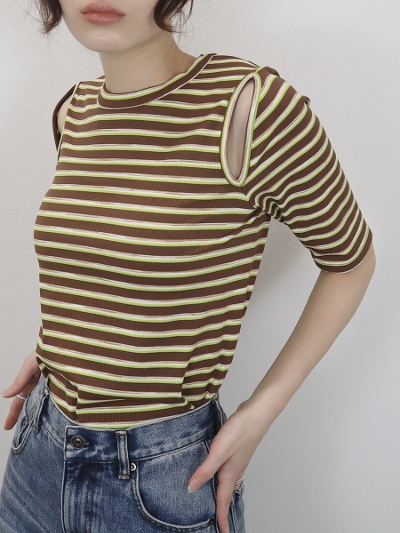 slit shoulder border rib top