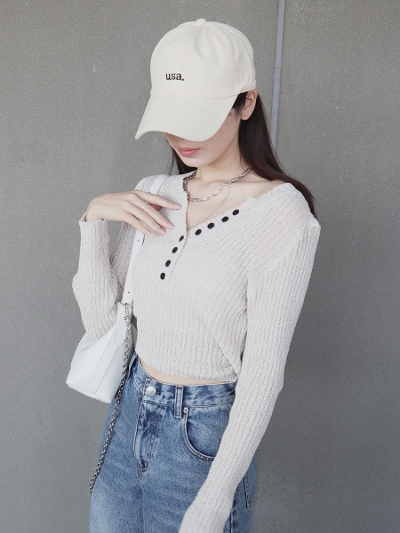 side ribbon compact knit