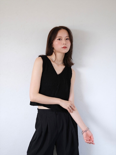sheer knit gilet