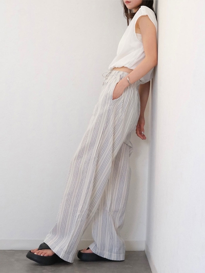 relax stripe wide pants
