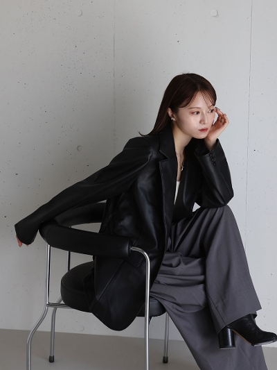original faux leather tailored jacket