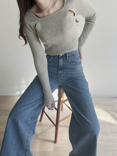 slit shoulder knit